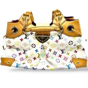 Louis Vuitton Takashi Murakami White Multicolor Ursula Chain Bag